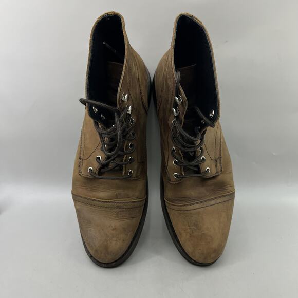 Thursday Captain Boots Mens Size 11.5 Brown Leather Cap Toe Lace Up Studded Sole - Picture 5 of 9